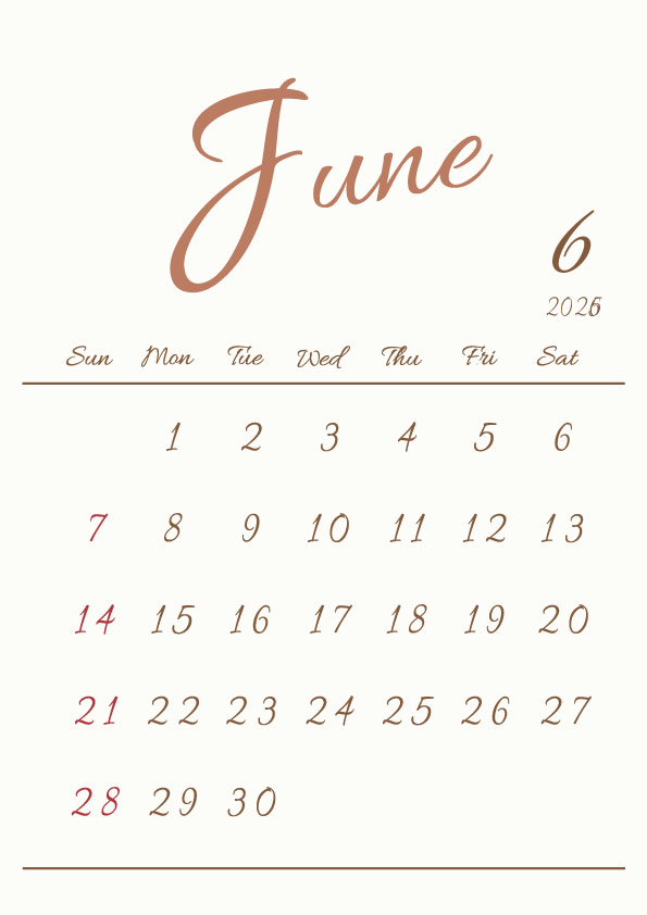 2026年令和8年シンプルでおしゃれな年間カレンダー