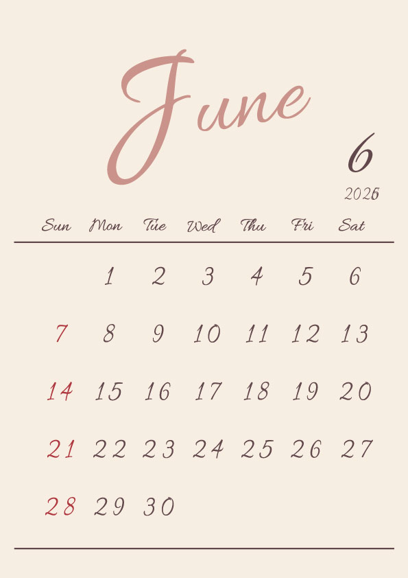 2026年令和8年シンプルでおしゃれな年間カレンダー