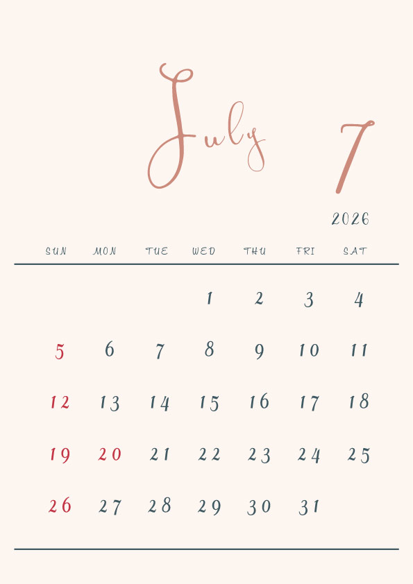 2026年令和8年シンプルでおしゃれな年間カレンダー