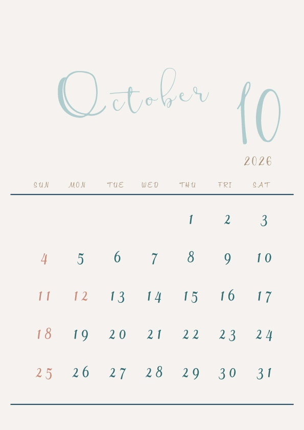 2026年令和8年シンプルでおしゃれなカレンダー年間カレンダー