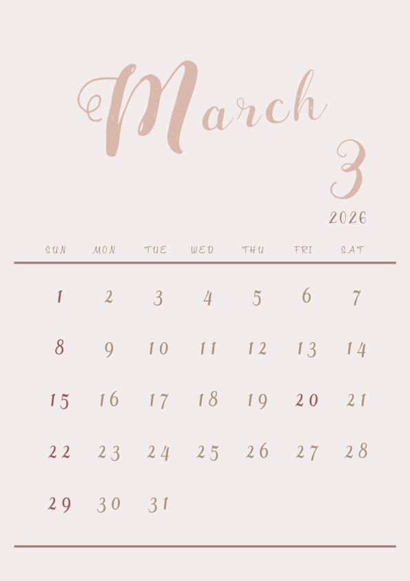 2026年令和8年シンプルでおしゃれなカレンダー年間カレンダー