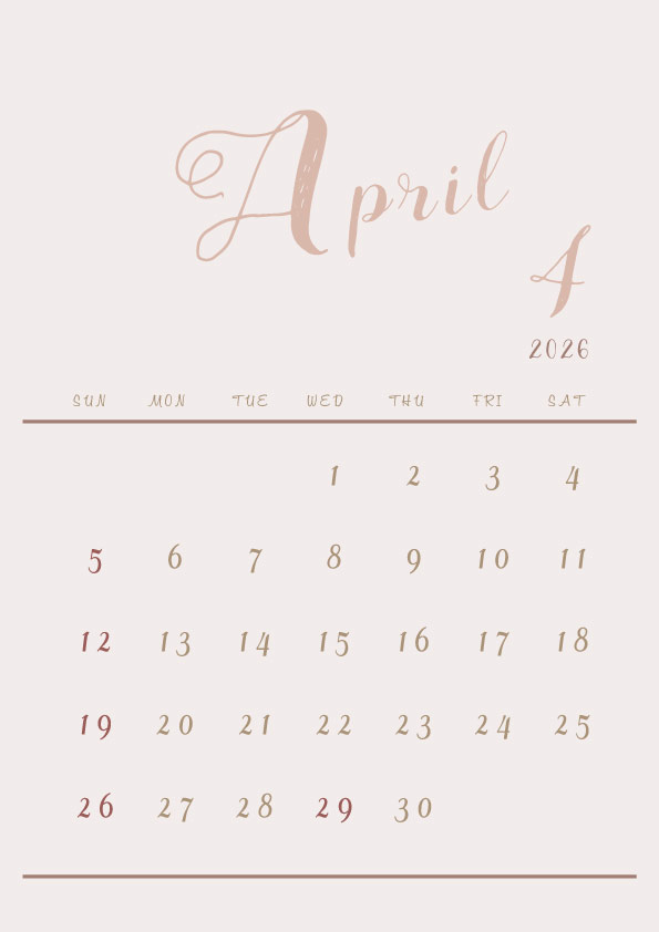 2026年令和8年シンプルでおしゃれなカレンダー年間カレンダー