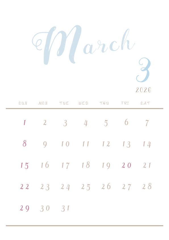 2026年令和8年シンプルでおしゃれな年間カレンダー