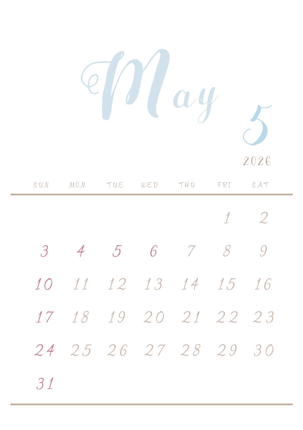 2026年令和8年シンプルでおしゃれなカレンダー年間カレンダー