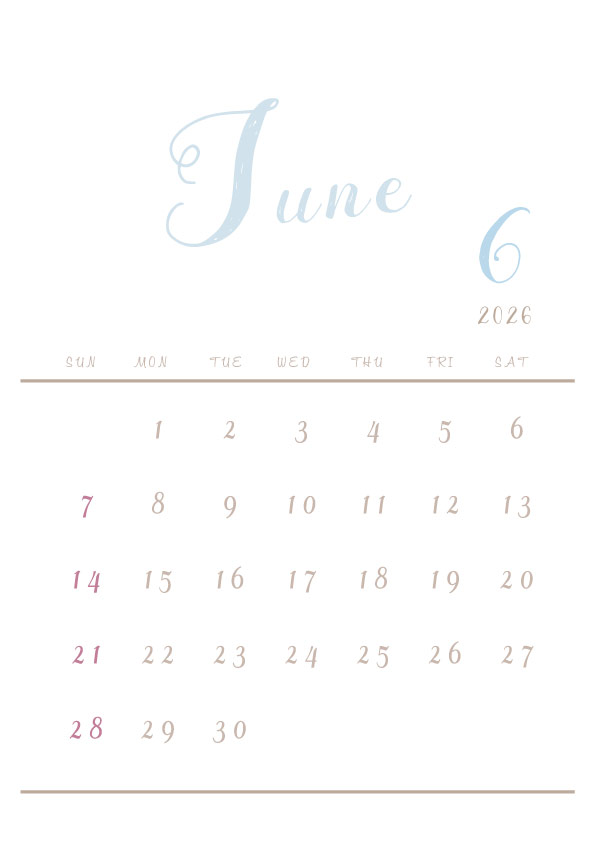 2026年令和8年シンプルでおしゃれなカレンダー年間カレンダー