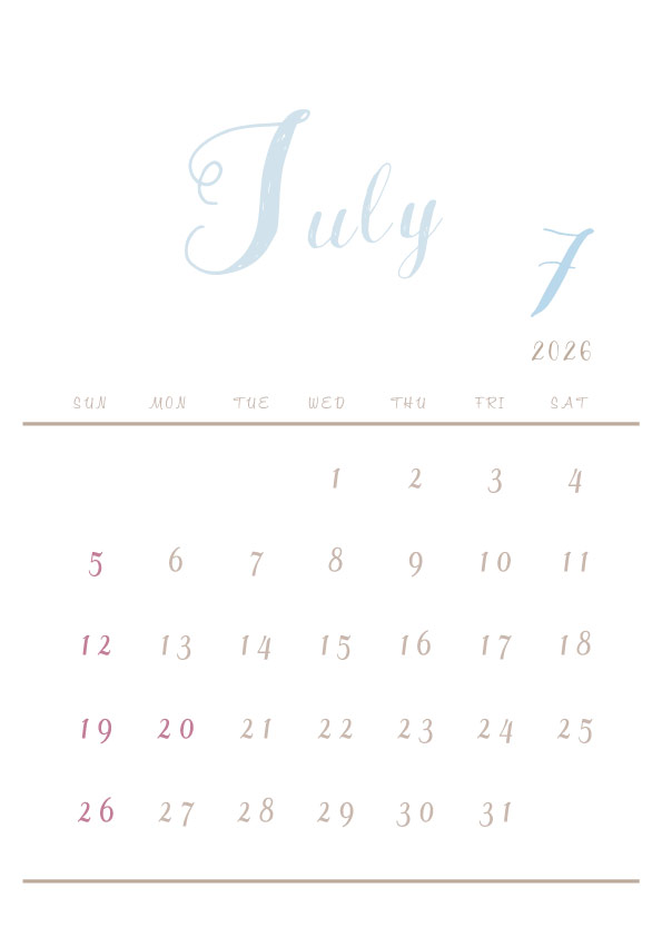 2026年令和8年シンプルでおしゃれなカレンダー年間カレンダー