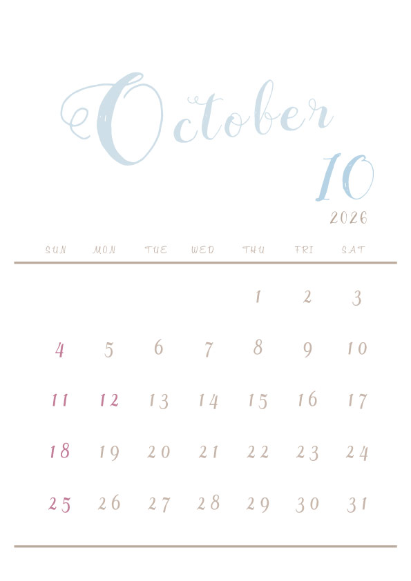 2026年令和8年シンプルでおしゃれなカレンダー年間カレンダー