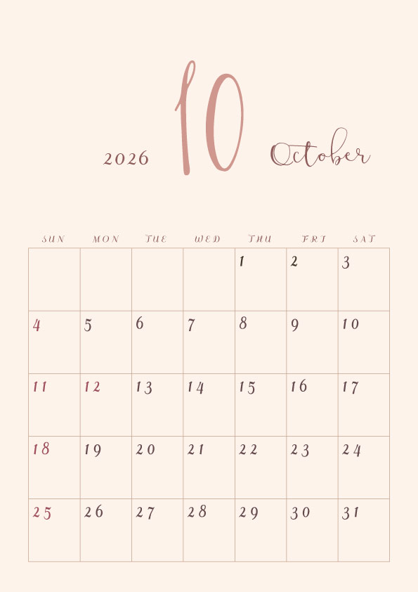 2026年令和8年年間カレンダーシンプルでおしゃれなカレンダー